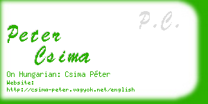 peter csima business card
