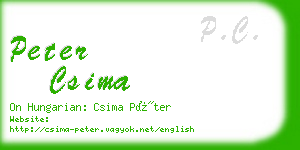 peter csima business card